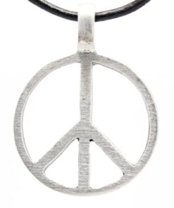 Trilogy Jewelry Pewter Classic Peace Sign Love Hippie Pendant on Leather Necklace 9 71zqUQlqikL