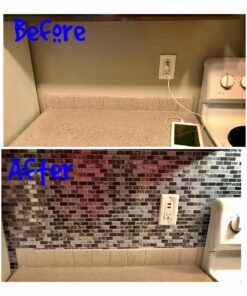 RoomMates StickTILES Traditional Marble Peel and Stick Backsplash Tiles - 4 Per Pack, Blue and White - TIL3229FLT 53 71zrOSDoMhL