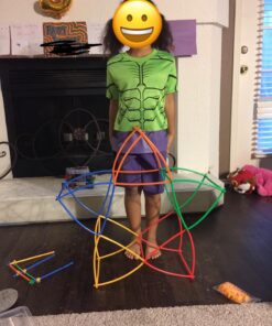 Playlearn LARGE 816 Piece Straws Builders Construction Building Toy – 8 Inch Full Size Straws - Giant Pack with Wheels and Special Connectors 40 71ztJksakKL