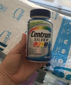 Centrum Silver Multivitamin for Men 50 Plus, Multivitamin/Multimineral Supplement with Vitamin D3, B Vitamins and Zinc, Gluten Free, Non-GMO Ingredients - 200 Count 200 Count (Pack of 1) Old 55 71zug2QiaBL