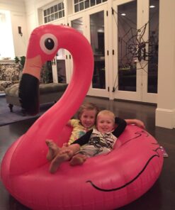 BigMouth Inc. Pink Flamingo Pool Float, Inflates to Over 4ft. Wide, Funny Inflatable Vinyl Summer Pool or Beach Toy, Patch Kit Included 43 71zvRxivNlL