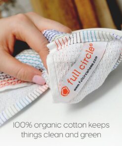 Full Circle Tidy 100% Organic Cotton Dish Cloths, Set of 3, Multicolored Set of 3 Dish Cloths 15 71zvYI6B L
