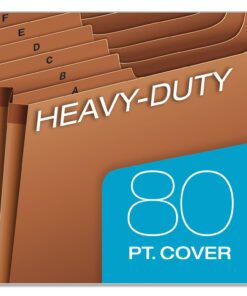 Pendaflex Heavy Duty Expanding File with Extra-Thick Cover, Tyvek Reinforced Edges, 21 Pockets, A–Z Tabs, Elastic Cord Closure, Letter Size (R117ALHD),Brown 1 Unit 14 71zxAtve3UL
