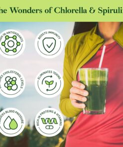 Alternative view of Good Natured Organic Spirulina and Chlorella Powder 50/50 Mix - 3 Month Supply - Vegan & Non-GMO Chlorella and Spirulina Powder 100 Servings (Pack of 1)