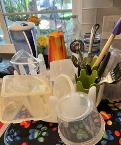 Chef'n Plastic 401-281-004 DishGarden Dish Rack, 14 x 13.25 x 6.5 inches, White/Green 41 71zyKAFgjL