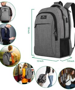 Matein Travel Laptop Backpack, Business Anti Theft Slim Durable Laptops Backpack with USB Charging Port, Water Resistant College School Computer Bag Gifts for Men & Women Fits 15.6 Inch Notebook, Grey Austere Grey 41 71zyTJNuYaL