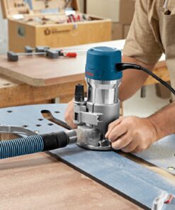 BOSCH 1617EVSPK Wood 12 Amp Router Tool Combo Kit - 2.25 Horsepower Plunge Router & Fixed Base with a Variable Speed 36 71zyjyweEL 1