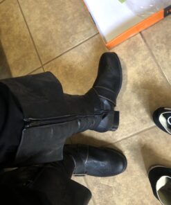 Ellie Shoes Men's 1" Heel Knee High Pirate with Buckle décor Boots Sizes Small Blkp 6 71zypB7CENL