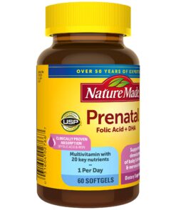 Nature Made Prenatal with Folic Acid + DHA, Prenatal Vitamin and Mineral Supplement for Daily Nutritional Support, 60 Softgels, 60 Day Supply Unflavored 60 Count 22 71zz1ERNZL