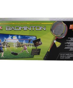 Zume Games Portable Badminton Set with Freestanding Base - Sets Up on Any Surface in Seconds - No Tools or Stakes Required Red/Black/Green 19 81 0gb IXBS