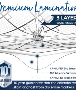 Large Dry Erase Calendar for Wall | Large Wall Calendar Dry Erase Monthly | 1M 17x26, 24x36, 36x48, & 3M 40x17 | Dry Erase Calendar Board for Wall | Whiteboard Calendar | Calendar Whiteboard | White Large (36" * 48") 24 81 15ZMK94L