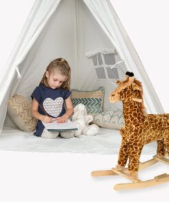 6' Giant Teepee Play House of Pine Wood with Carry Case by Trademark Innovations (White) 38 81 4Q8N8QzL