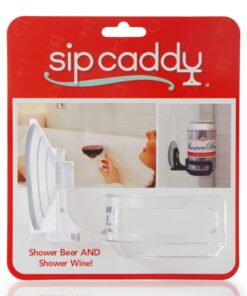 Portable Cupholder Suction Caddy for Shower Beer & Bath Wine | American-Made Clear Holder | The Original SipCaddy 23 81 93ehdiiL 2