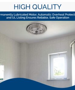 Broan-NuTone 157 Low-Profile Fan-Forced Ceiling Heater, Enclosed Sheath Element for Bathroom, Kitchen, and Home, Standard, Satin Aluminum 24 81 ANxqXr9L