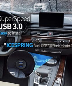 Alternative view of ICESPRING 2 Ports Dual USB 3.0 Male to USB 3.0 Female AUX Flush Mount Car Mount Extension Cable for Car Truck Boat Motorcycle Dashboard Panel -(3 Feet)