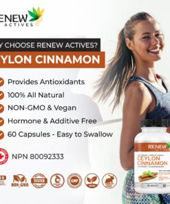 Organic Ceylon Cinnamon Supplement Capsules: All Natural Vegan Cinnamon Pills - Antioxidant Support for Healthy Joints, Circulation and Digestion - 60 Veggie Capsules 18 81 Cp4Mv6eL