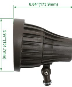 GKOLED 20W Bullet/Round Outdoor Spotlight, Narrow Beam Angle Light, 2500 Lumens Aluminum Waterproof Flag Pole Light, 5000K Daylight White, 120-277V AC, UL Listed and DLC Qualified, 5 Years Warranty 20 Watts 5000K 20° 11 81 Ctt3uztL