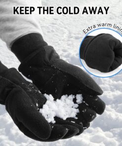 OZERO Winter Gloves -30°F Cold Proof Deerskin Suede Leather Insulated Water-Resistant Windproof Thermal Glove for Driving Hiking Snow Work in Cold Weather - Warm Gifts for Men and Women Denim-black X-Large 15 81 DWS1k4bL