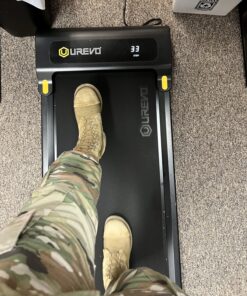 UREVO Under Desk Treadmill, Walking Pad for Home/Office, Portable Walking Treadmill 2.25HP, Walking Jogging Machine with 265 lbs Weight Capacity Remote Control LED Display Black One Size 42 81 EhnI3aAL