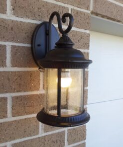 Westinghouse Lighting 6230600 New Haven One-Light Exterior Wall Lantern on Steel with Clear Seeded Glass, Black,Oil Rubbed Bronze Finish, (1 Pack) 32 81 FFoySx9L