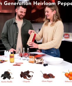 DIY Gift Kits Hot Sauce Making Kit, 26 Piece Set, Gourmet Spicy Gift Set For Men, Featuring 5th Generation Heirloom Peppers & Spice Blends, Natural & GMO Free, Recipe Book, Storing Bottles Standard 24 81 GMsqlTUL 3