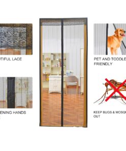 Markline Magnetic Screen Door Heavy Duty Mesh Hands-Free Retractable Full Frame Velcro Fits Door Openings up to 34"x82" MAX 27 81 H9lPCAKL