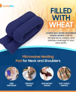 SunnyBay Microwave Heating Pad for Neck and Shoulders, Versatile Bean Bag Moist Heat Pillow, Microwavable Neck Wrap Warmer and Cool Pack for Deep Pain Relief, Weighted Hot or Cold Therapy (Navy Blue) 12 81 IKpHcv5L