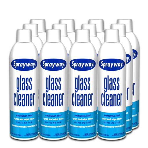 Sprayway Glass Cleaner with Foaming Spray for a Streak-Free Shine for Home and Automotive Use, 19 oz., Pack of 12 12 Pack