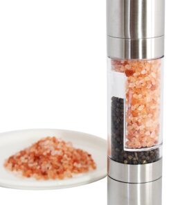 Lifestyle Dynamics The Original SpiceCrafts Salt and Pepper Grinder Set, Stainless Steel with Recipe eBook & Guide, Pure Ceramic Grinders, Dual Mill 32 81 Jxfq1INL