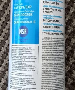 SAMSUNG Genuine Filter for Refrigerator Water and Ice, Carbon Block Filtration for Clean, Clear Drinking Water, 6-Month Life, HAF-CIN/EXP, 1 Pack 60 81 LDUF4mwL