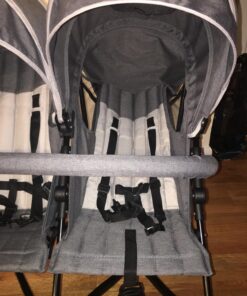 Dream On Me Volgo Twin Umbrella Stroller in Gray, Lightweight Double Stroller for Infant & Toddler, Compact Easy Fold, Large Storage Basket, Large and Adjustable Canopy 46 81 Ms1WKXKL 1