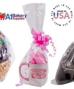 A1 Bakery Supplies 10 Pack BOPP Clear Cello Cellophane Bags Gift Basket Package Flat Gift Bags BOPP Bags (Flat, 9 x 20) 9x20 Inch (Pack of 10) 24 81 NqRXyRGL