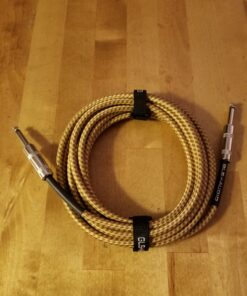 GLS Audio Instrument Cable - 1/4 Inch TS to 1/4 Inch Instrument Cable for Bass/Electric Guitar- Brown/Yellow Braided Tweed, 15ft 15 Ft. Straight Gold 31 81 OWBpWNKL
