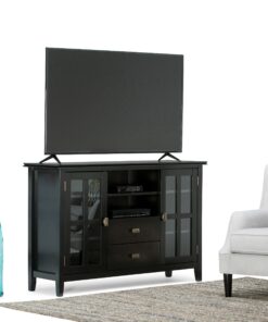 SIMPLIHOME Artisan SOLID WOOD 53 Inch Wide Transitional TV Media Stand in Black for TVs up to 60 Inches, For the Living Room and Entertainment Center Tall TV Media Stand 32 81 OpJjmTdL