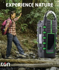 Eton - Scorpion II Rugged Multipowered Portable Emergency Weather Radio & Flashlight Green, Hand Crank, LED Flashlight, Smartphone Charger, Solar Power, 800 MAH Battery, Commitment to Preparedness 25 81 RW9daNUL