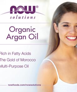 NOW Solutions, Organic Argan Oil, Certified Organic and 100% Pure, "Gold of Morocco" Multi-Purpose Oil, 2-Ounce 2 Fl Oz (Pack of 1) 17 81 SEsMO9gL
