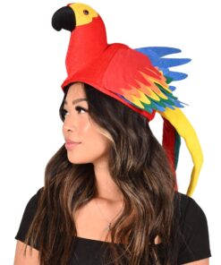 Alternative view of Beistle Unisex Plush Hat - Party Supplies,Themed Headwear, Photo Booth Prop, Costume Dress-Up Luau Parrot