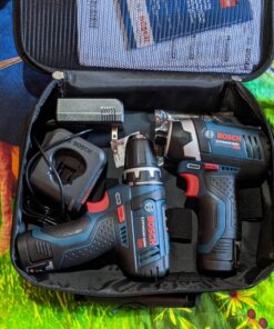 BOSCH CLPK22-120 12V Max Cordless 2-Tool 3/8 in. Drill/Driver and 1/4 in. Impact Driver Combo Kit with 2 Batteries, Charger and Case,Blue 12V Kit 47 81 WodI L