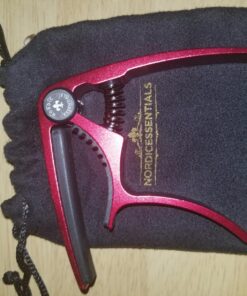 Guitar Capo (2 Pack) for Guitars, Ukulele, Banjo, Mandolin, Bass - Made of Ultra Lightweight Aluminum Metal (1.2 oz!) for 6 & 12 String Instruments - Nordic Essentials (Red + Gold) Red + Gold 24 81 WxOJqE4L 1