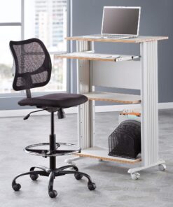 Safco Products Vue Mesh Extended-Height Chair 3395BL with Ergonomic Mesh Back, Black, Cool Comfort and Adjustable Height, 250 lbs Capacity Mesh Seat Extended Height 12 81 XAUfu2OL