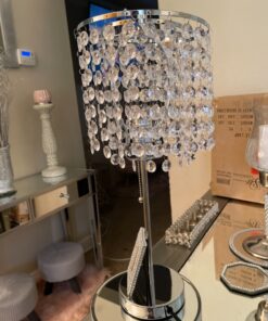 SH Lighting Crystal Inspired Table Desk Lamp - Features Convenient Pull Chain - 19" Tall Great for Bedrooms, Living Rooms, or Offieces - Chrome Silver 29 81 YCa8vXxL