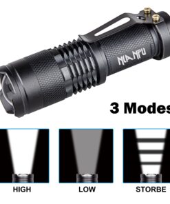 5 Pack SK-68 3 Modes Handheld Mini Cree Q5 LED Flashlight Torch Tactical Lamp 7w 300lm Adjustable Focus Zoomable Light 25 81 YMlZffBL