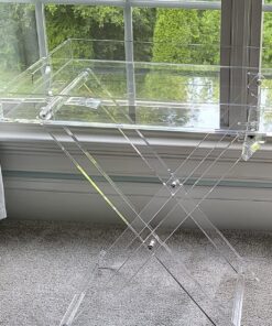 Designstyles Acrylic Folding Tray Table – Modern Chic Accent Desk - Kitchen and Bar Serving Table - Elegant Clear Design 28 81 YV pMhZL