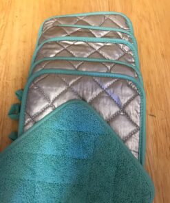 DII Basic Terry Collection Quilted 100% Cotton, Potholder, Aqua, 3 Piece 19 81 YwhRxcOL