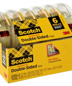Scotch Double Sided Tape, 0.5 in. x 250 in., 6 Dispensers/Pack 28 81 bcnaTSL