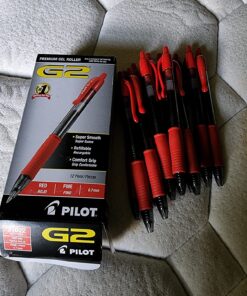 Pilot, G2 Premium Gel Roller Pens, Fine Point 0.7 mm, Red, Pack of 12 Red Ink 8 81 dajQOmxL