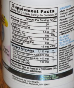 Eniva Omega-3 Fish Oil High EPA/DHA Premium Fish Oil Daily Supplement (60 caps) 24 81 gKUiOO1L