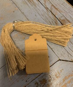 SallyFashion 100pcs Kraft Paper Gift Tags with String, Blank Gift Bags Tags Price Tags(Brown) 100pcs Brown 37 81 i whnvQL