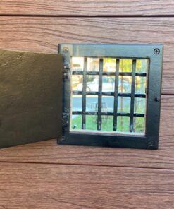 A29 Hardware 8 1/2 x 8 1/2 Inch Cast Iron Speakeasy Door Grill/Grille with Viewing Door, Black Powder Coat Finish, Large Size Large_Black 31 81 iR7C8u4L