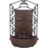 Sunnydaze French Lily 33-Inch Polystone Outdoor Wall Water Fountain - Electric Submersible Pump - Iron Finish